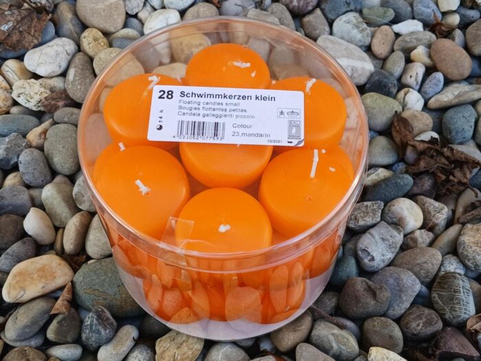 28 kleine Schwimmkerzen ca. 30 x 50 mm in der Farbe mandarin – Bild 2