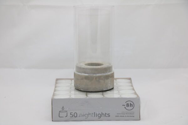 2015 12 24 14.46.00 min 600x400 - Set Teelichthalter Stein mit Glaszylinder & 50 Wenzel Nightlights