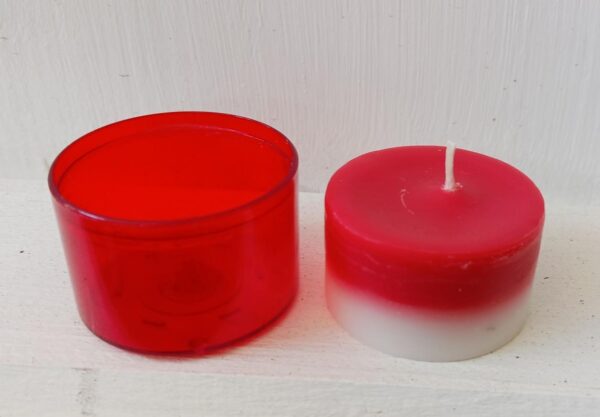 Wenzel Nightlights in roter Hülle mit zweifarbigem Wachs 50 Stück je VE – Bild 5
