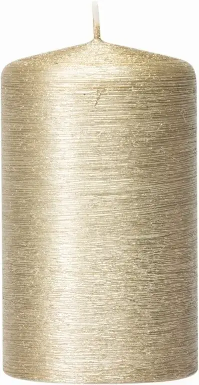 293_100 4 x handverzierte Dekokerze Serie Rustikana Größe ca. 130 x 70 mm