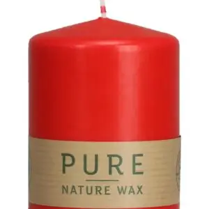 1 x Pure nachhaltige Kerze Größe 130x70 mm Safe Candle Ausführung Farbe rubin
