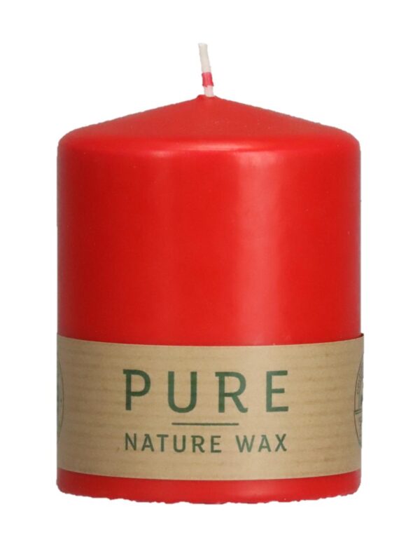 1 x Pure nachhaltige Kerze Größe 130x70 mm Safe Candle Ausführung Farbe rubin