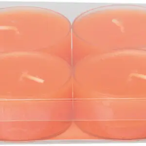 4 Stück Wenzel Maxilichte in transparenter Hülle Farbe mandarin