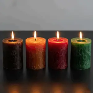 4 x Rustic Safe Candle 80x70 mm