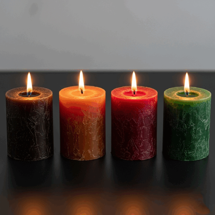 4 x Rustic Safe Candle 170x70 mm