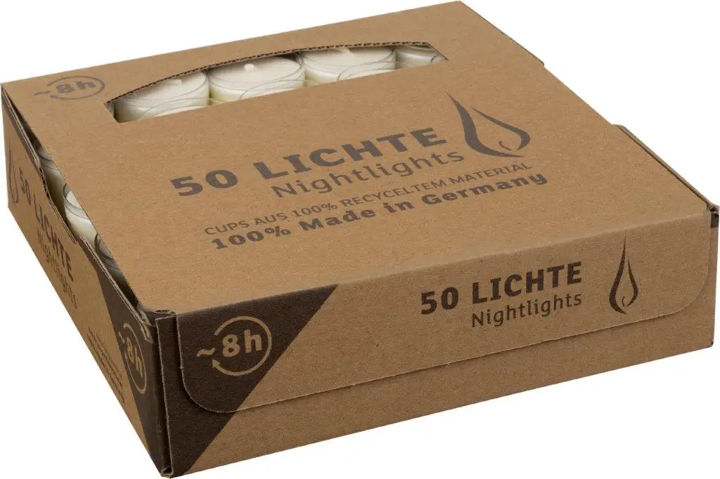50-final Wenzel Nightlights in transparenter Hülle, 50 Stück je VE