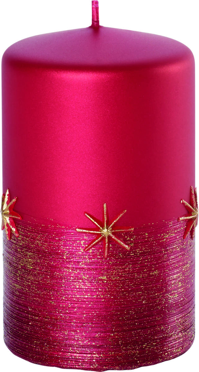 835-F10060_334G rubin_000_sml-min 4 x Safe Candle verzierte Weihnachtskerze Serie Emira Größe ca. 150 x 60 mm