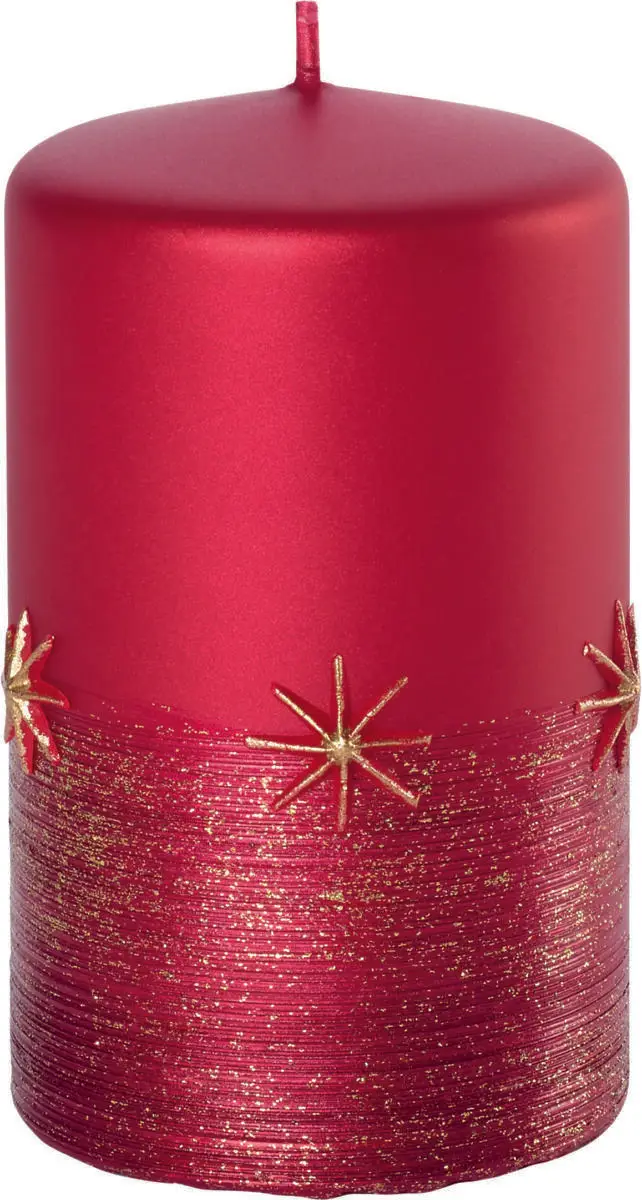 835-F10060_334G rubin_000_sml-min 4 x Safe Candle verzierte Weihnachtskerze Serie Emira Größe ca. 130 x 70 mm