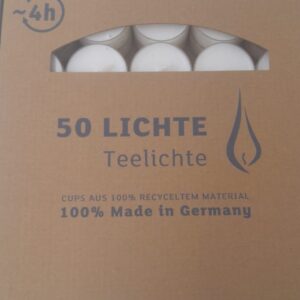 Wenzel Teelichte in transparenter Hülle, 50 Stück je VE