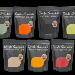 1 x 300g buntes Wachsgranulat mit drei Dochten