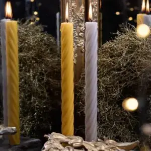 4 x Stabkerze Serie Twist Größe ca. 250 x 28 mm