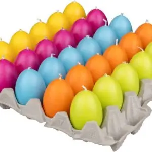 30-er Steige bunte Eierkerzen Größe jeweils ca. 65 x 45 mm