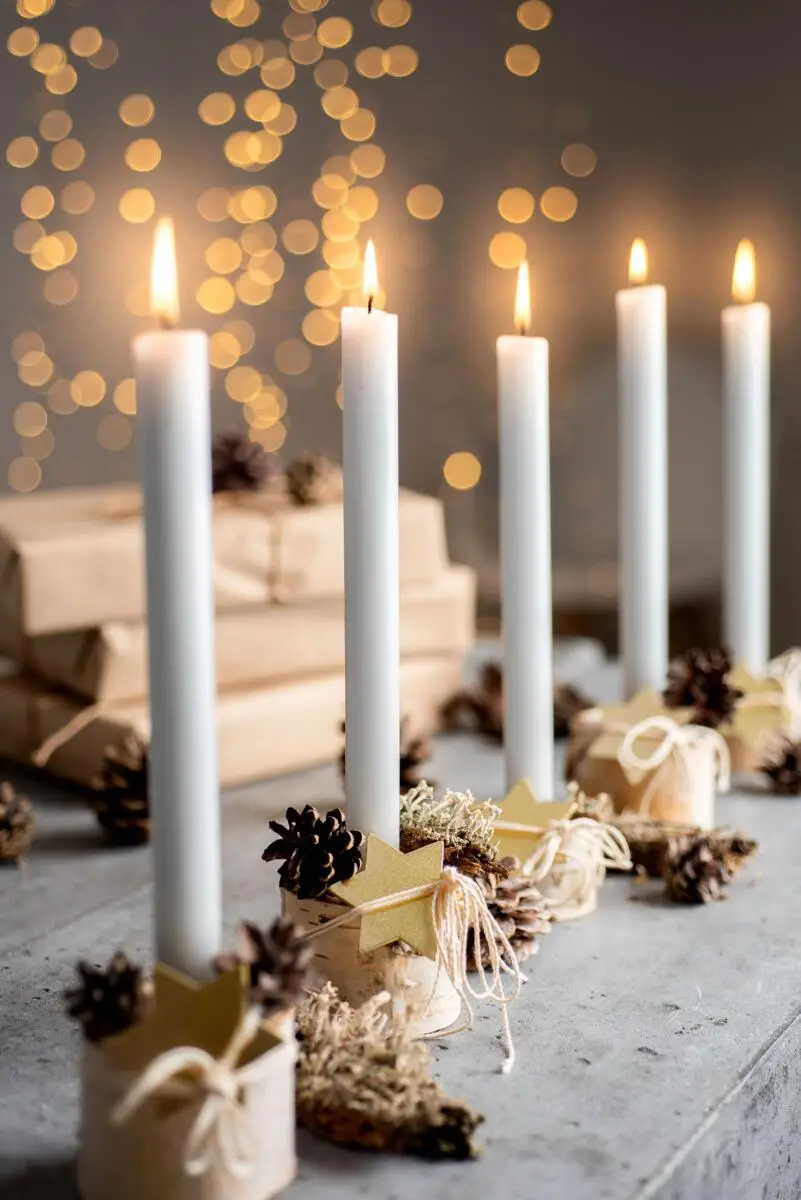 Stabkerzen 4 x Stabkerze Rustic Größe 350 x 28 mm