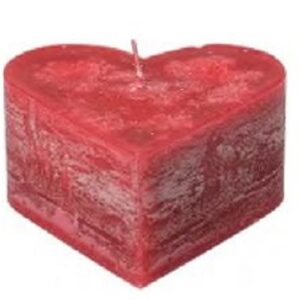 1 x große Herzkerze Trend 60 x 130 mm Farbe rubin rot