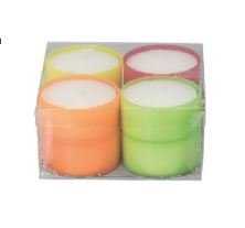 maxi 1 - 12 x farbige Teelichter im durchsichtigen Acrylcup