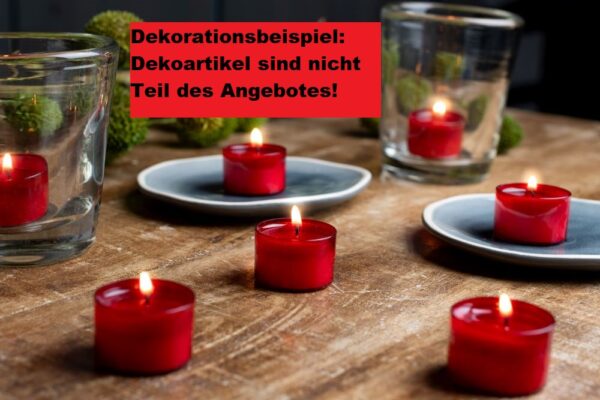 Wenzel Nightlights in roter Hülle mit zweifarbigem Wachs 50 Stück je VE – Bild 2
