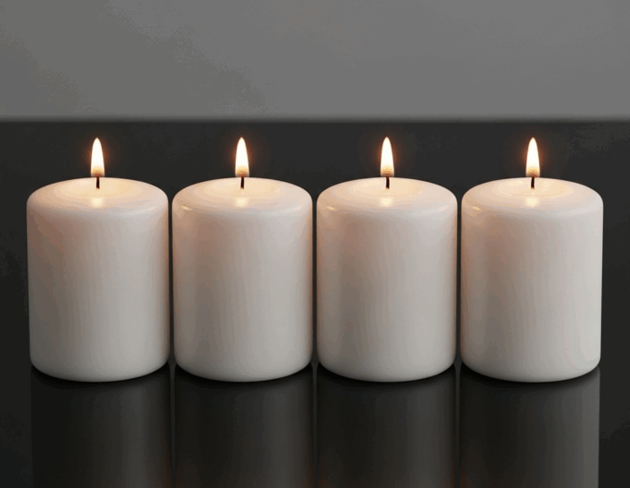 4 x Safe Candle Größe 150x80 mm